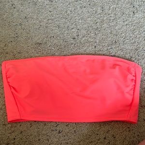 Neon Coral Bandeau Swim Top